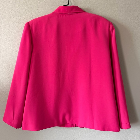 80’s 90’s Vintage Joan Leslie Hot Pink Blazer Jacket Size 14 - Picture 3 of 6